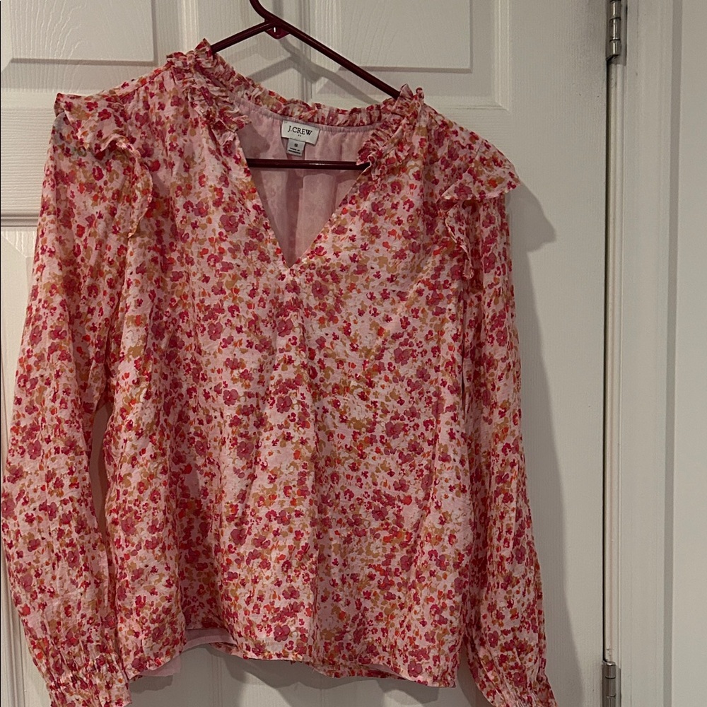 J crew v nick soft puff sleeve